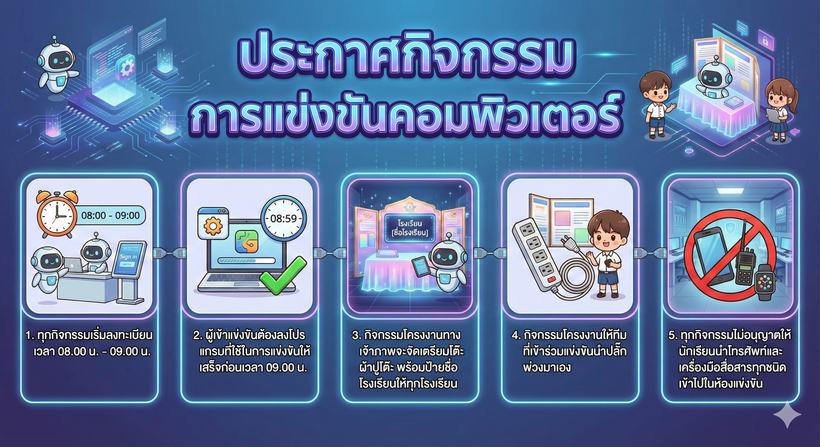 ประกาศกิจกรรมการแข่งขันคอมพิวเตอร์
